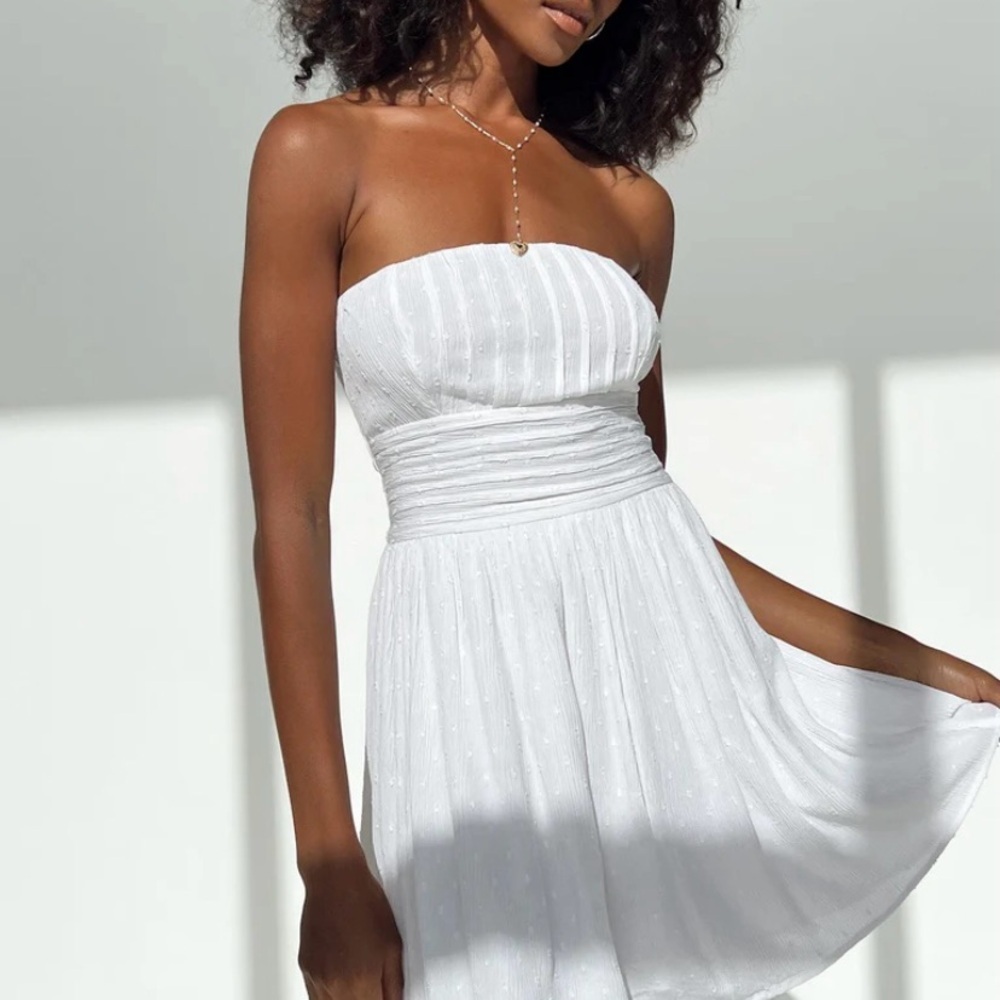 Princess Polly White Strapless Bandeau Sundress